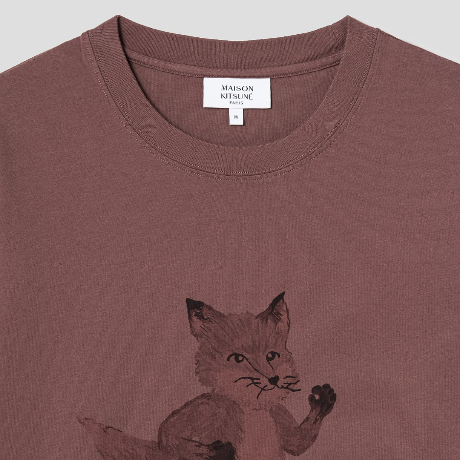 Maison Kitsune Men Speedy Fox Print Oversize Tee-Shirt - Brunette