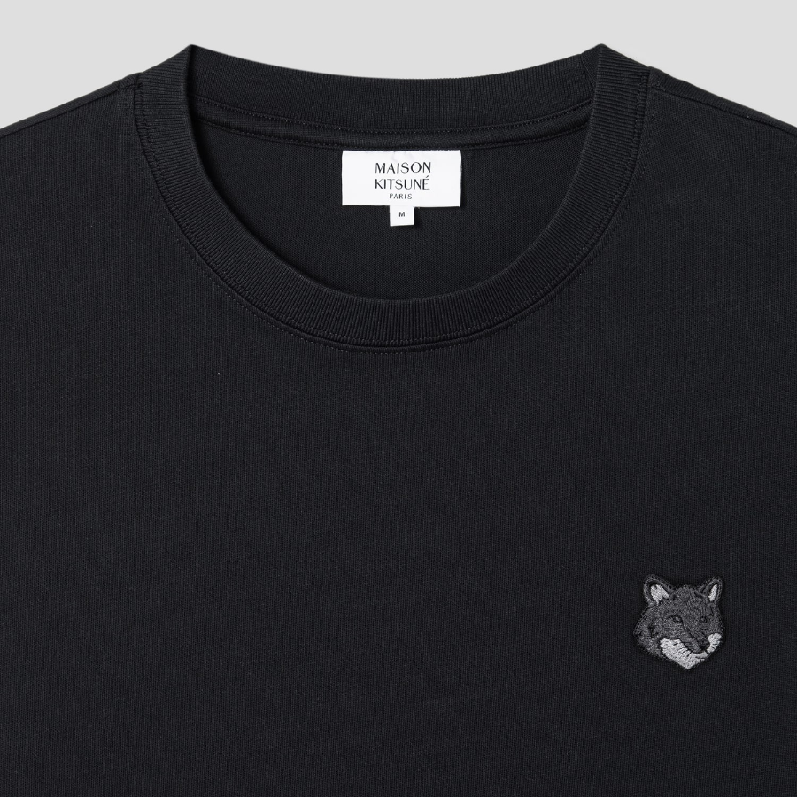 Maison Kitsune Men Bold Fox Head Patch Oversize Tee Shirt - Black