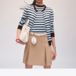 TORY BURCH Cashmere Stripe Tennis Cardigan – Navy
