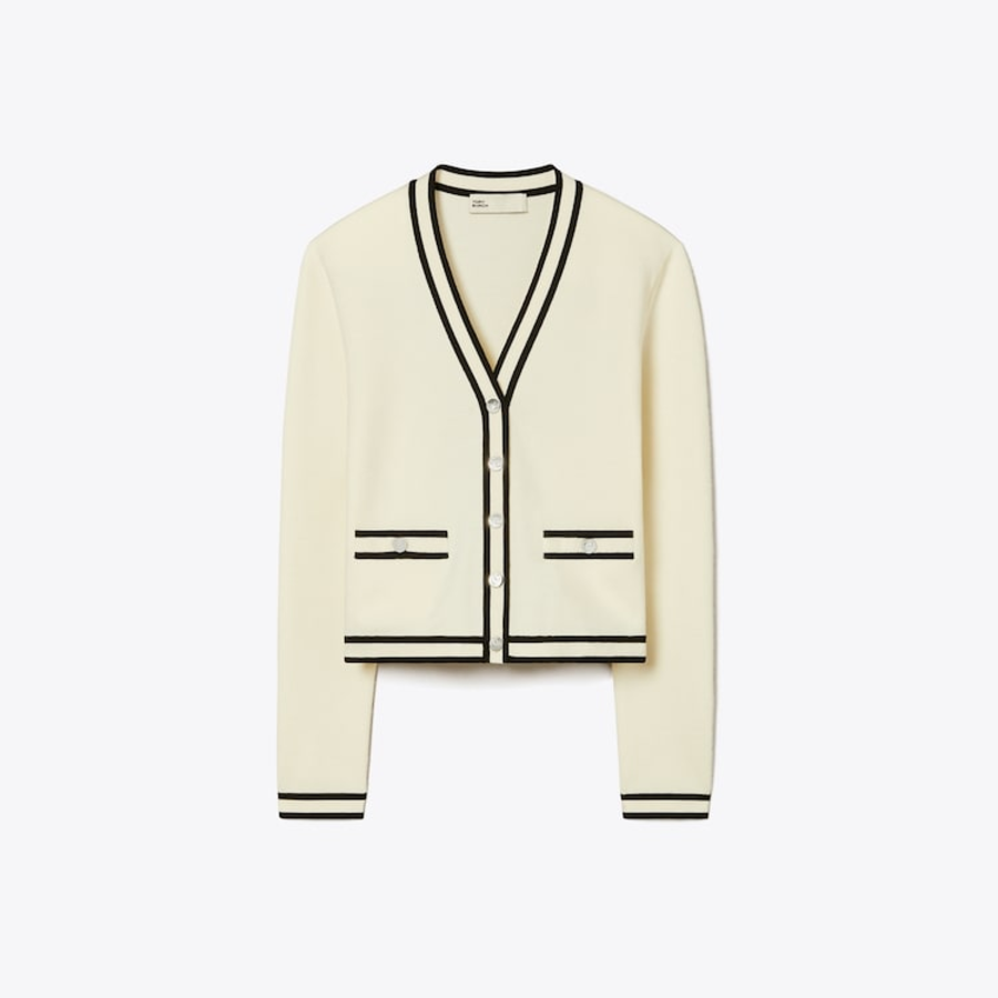 TORY BURCH Shrunken Kendra Cardigan – Ivory
