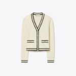 TORY BURCH Shrunken Kendra Cardigan – Ivory
