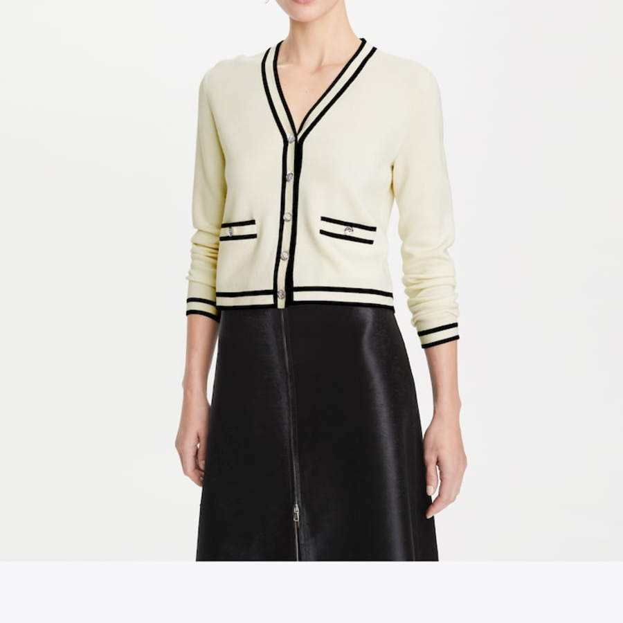 TORY BURCH Shrunken Kendra Cardigan – Ivory