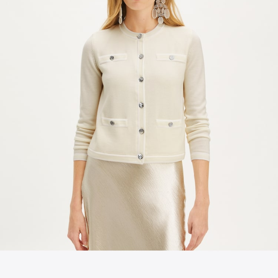 TORY BURCH Kendra Cardigan – Ivory