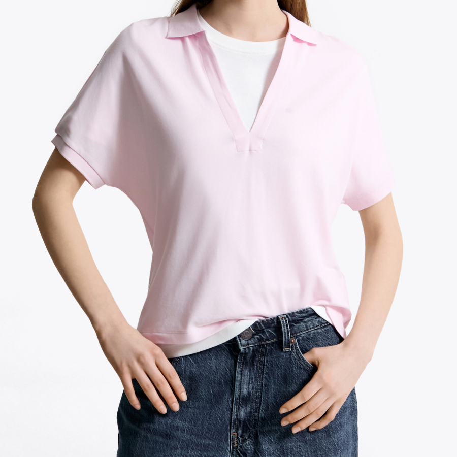 TOMMY HILFIGER [Official Headquarters] Open Collar Short Sleeve Polo Shirt