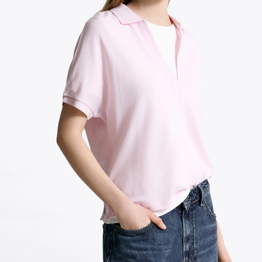 TOMMY HILFIGER [Official Headquarters] Open Collar Short Sleeve Polo Shirt