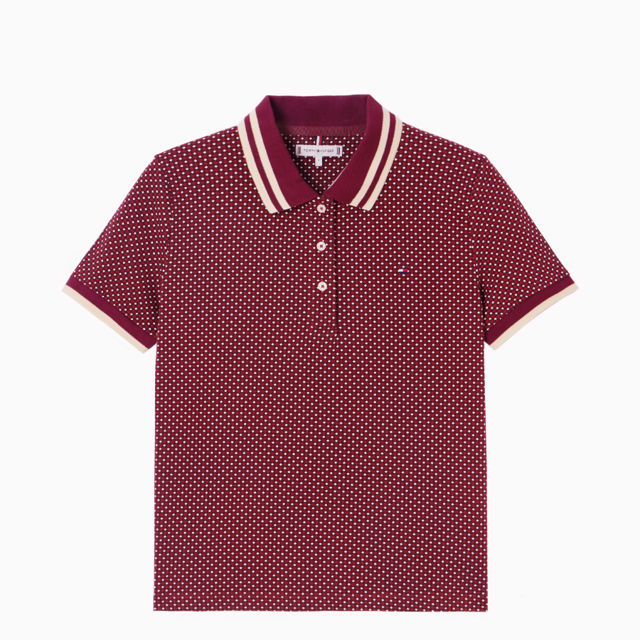 TOMMY HILFIGER [Official Headquarters] All Over Print Polo Shirt