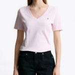 TOMMY HILFIGER [Official Headquarters] Slim V-neck Rib T-shirt