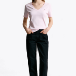 TOMMY HILFIGER [Official Headquarters] Slim V-neck Rib T-shirt