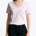 TOMMY HILFIGER [Official Headquarters] Slim V-neck Rib T-shirt