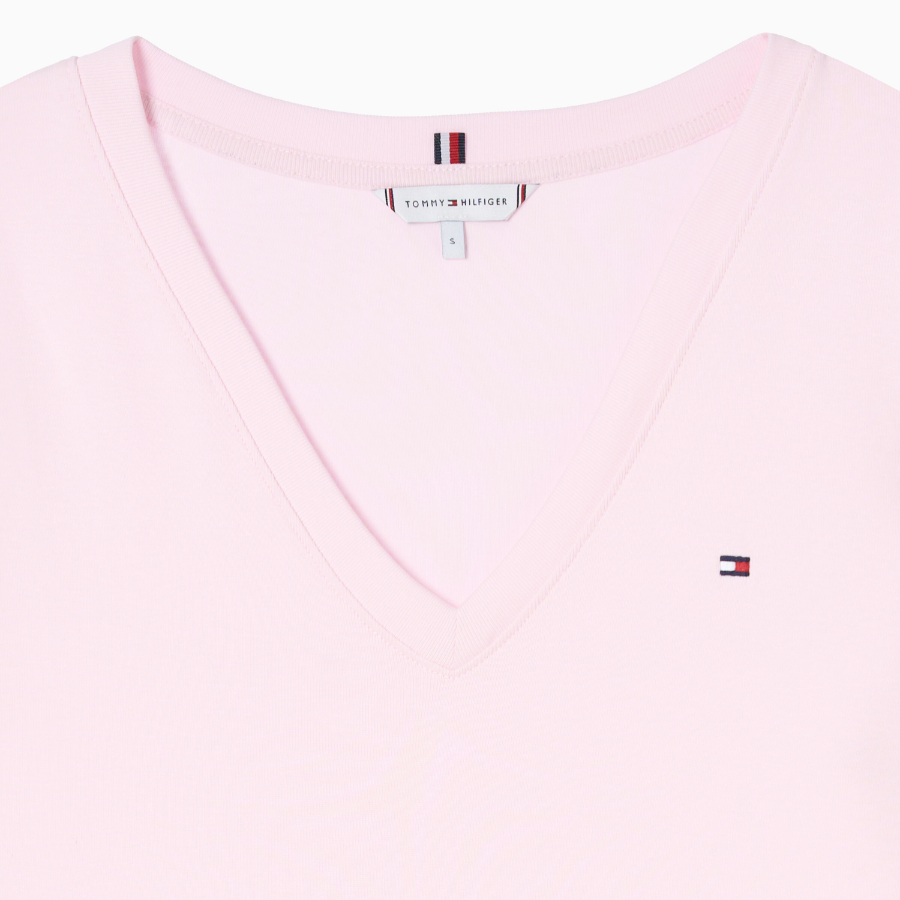 TOMMY HILFIGER [Official Headquarters] Slim V-neck Rib T-shirt