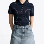 TOMMY HILFIGER [Official Headquarters] All Over Pattern Polo T-shirt