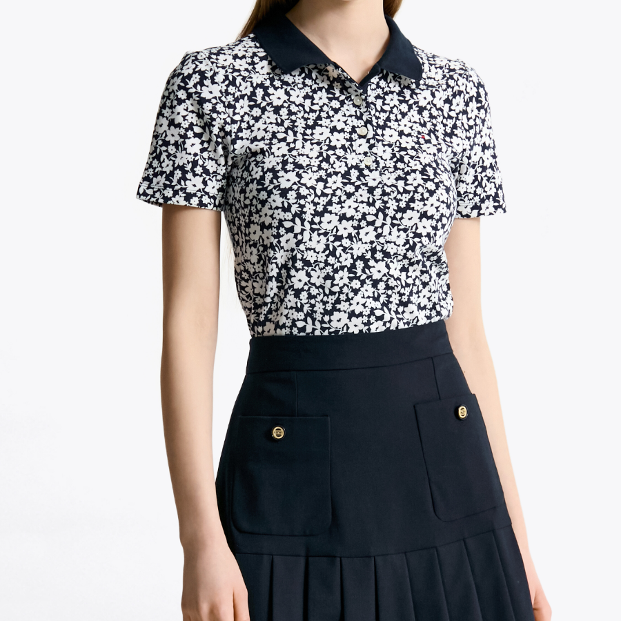 TOMMY HILFIGER [Official Headquarters] All-Over Pattern Polo Shirt