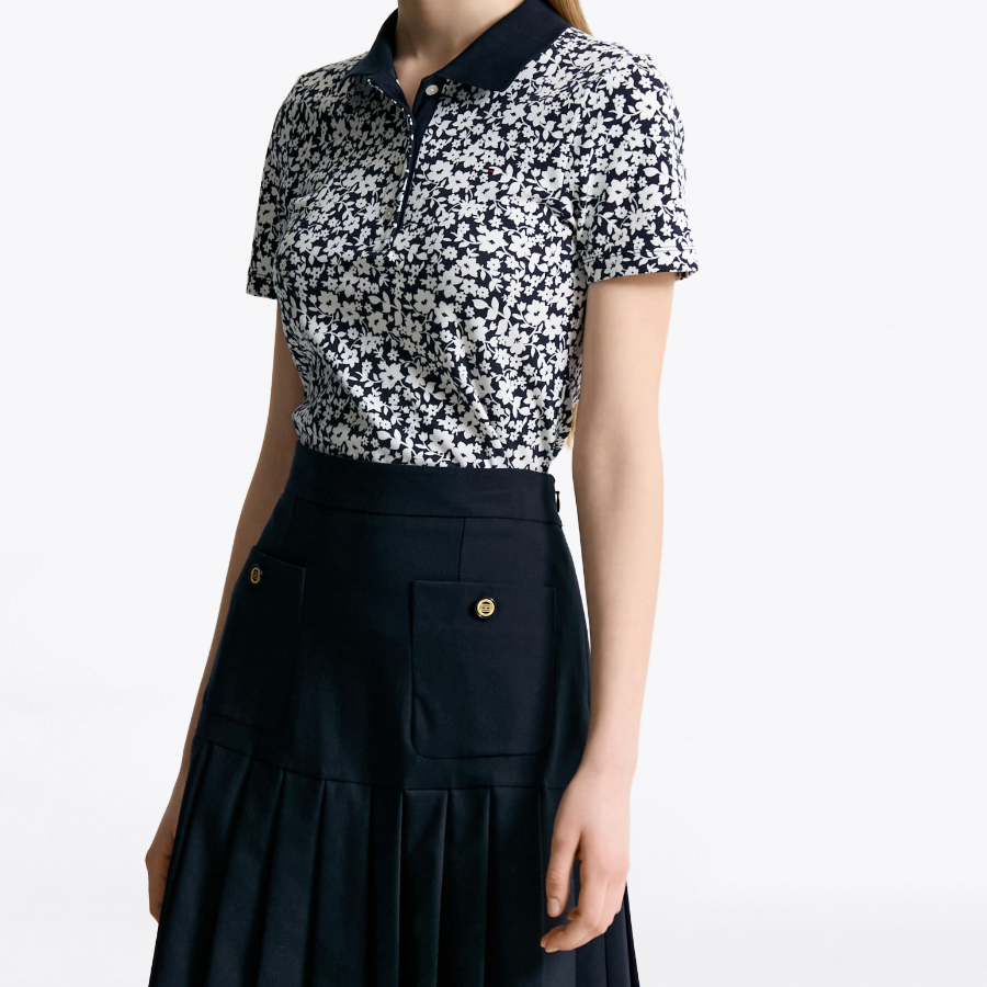 TOMMY HILFIGER [Official Headquarters] All-Over Pattern Polo Shirt