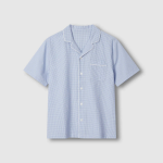 JAJU Seersucker Check 5-Part Pajama Set – Light Blue