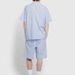 JAJU Seersucker Check 5-Part Pajama Set – Light Blue