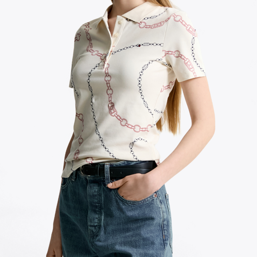 TOMMY HILFIGER [Official Headquarters] All-Over Pattern Polo Shirt