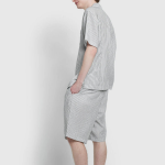 JAJU Summer Double Cotton 5-Part Pajama Set – Light Navy