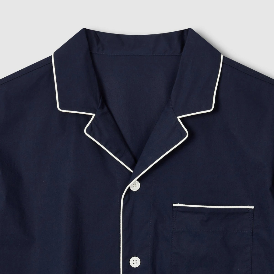 JAJU 60-Count Cotton 5-Part Pajama Set – Navy