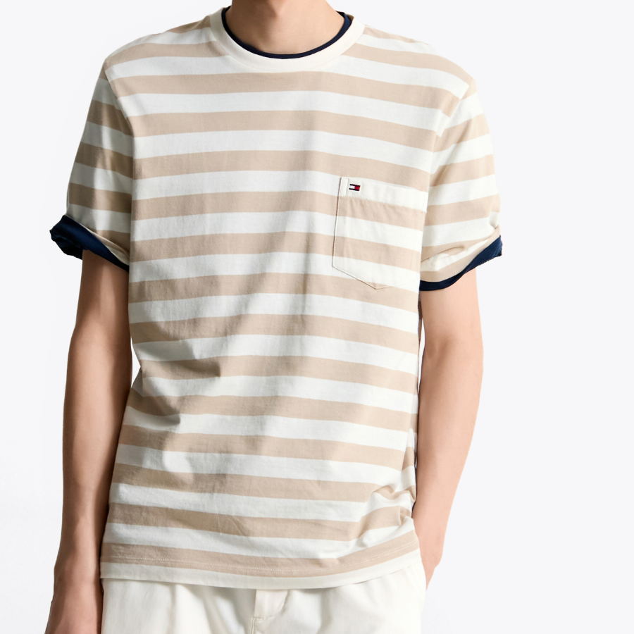 TOMMY HILFIGER [Official Headquarters] Stripe Pocket T-Shirt