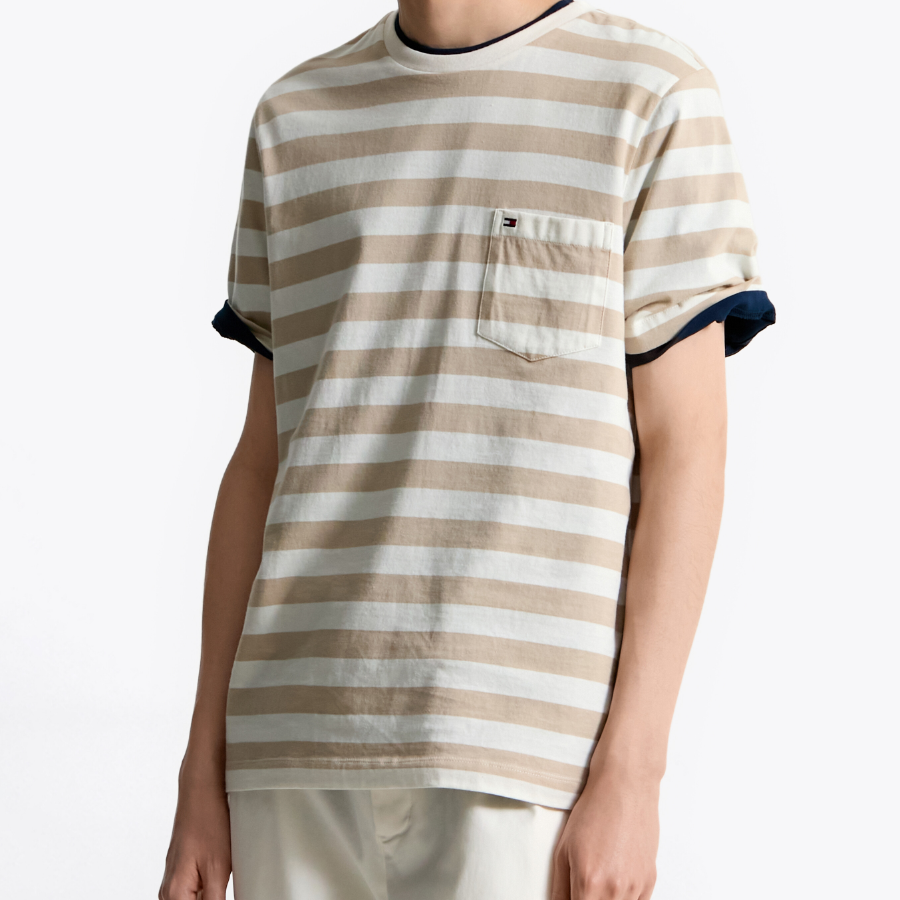 TOMMY HILFIGER [Official Headquarters] Stripe Pocket T-Shirt