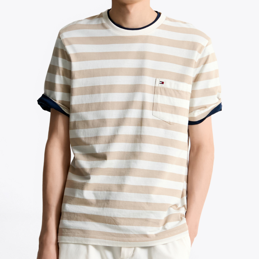 TOMMY HILFIGER [Official Headquarters] Stripe Pocket T-Shirt