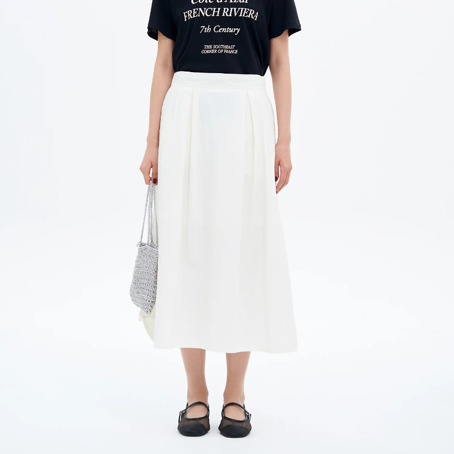 8 seconds Synthetic A-Line Long Skirt - White 8 seconds Synthetic A-Line Long Skirt - White