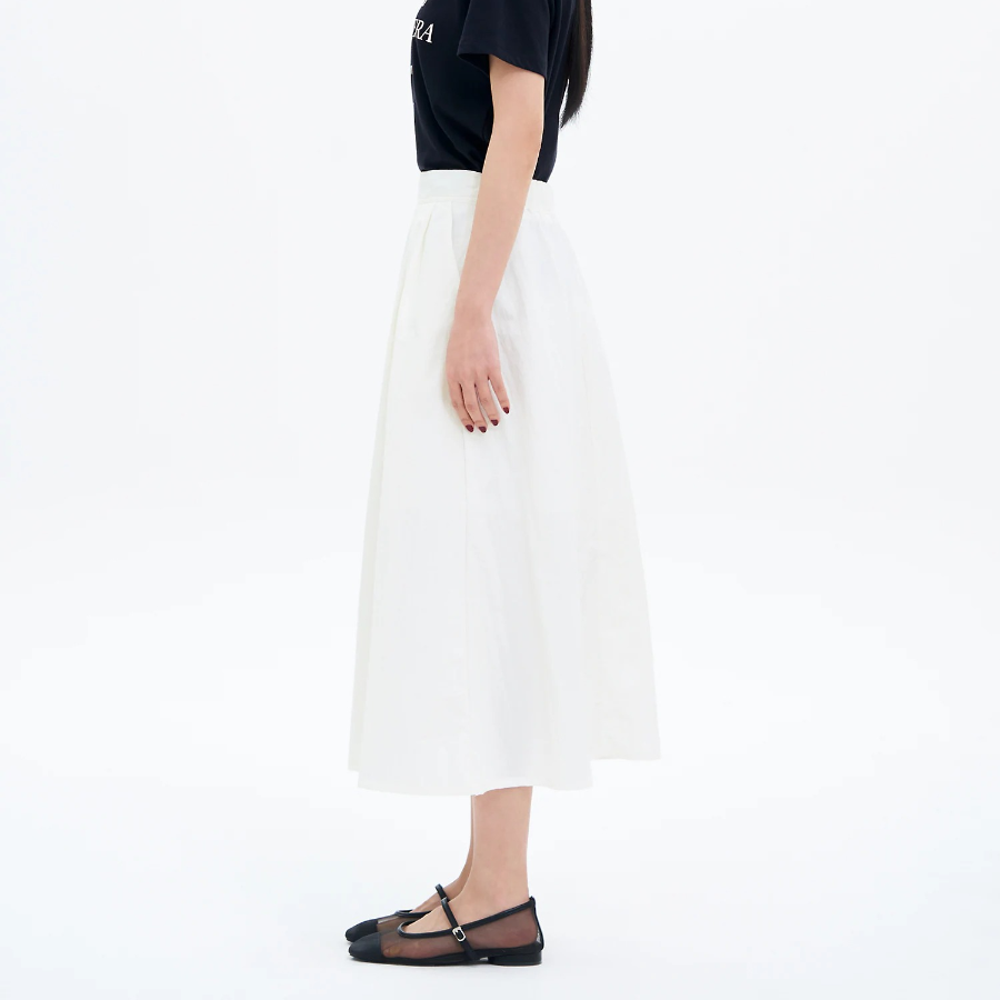 8 seconds Synthetic A-Line Long Skirt - White 8 seconds Synthetic A-Line Long Skirt - White