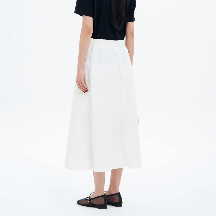 8 seconds Synthetic A-Line Long Skirt - White 8 seconds Synthetic A-Line Long Skirt - White