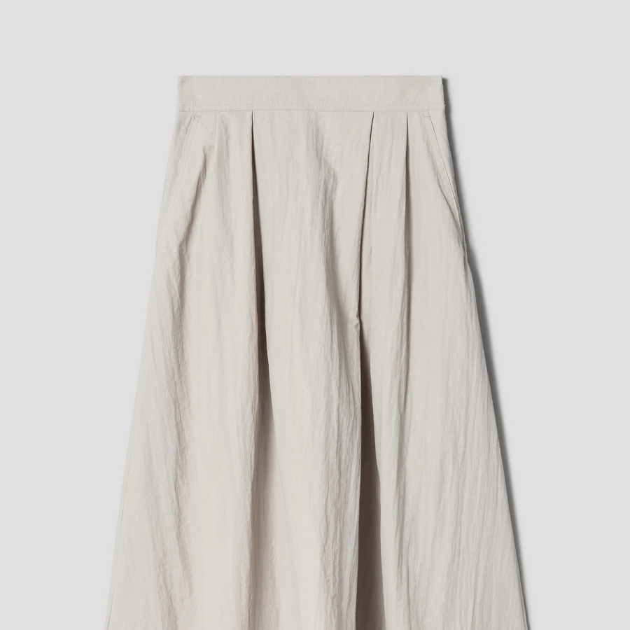 8 seconds Synthetic A-Line Long Skirt - Beige