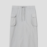 8 seconds Nylon Cargo Long Skirt - Light Grey