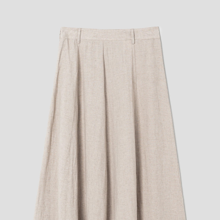 8 seconds Linen Flare Skirt - Beige