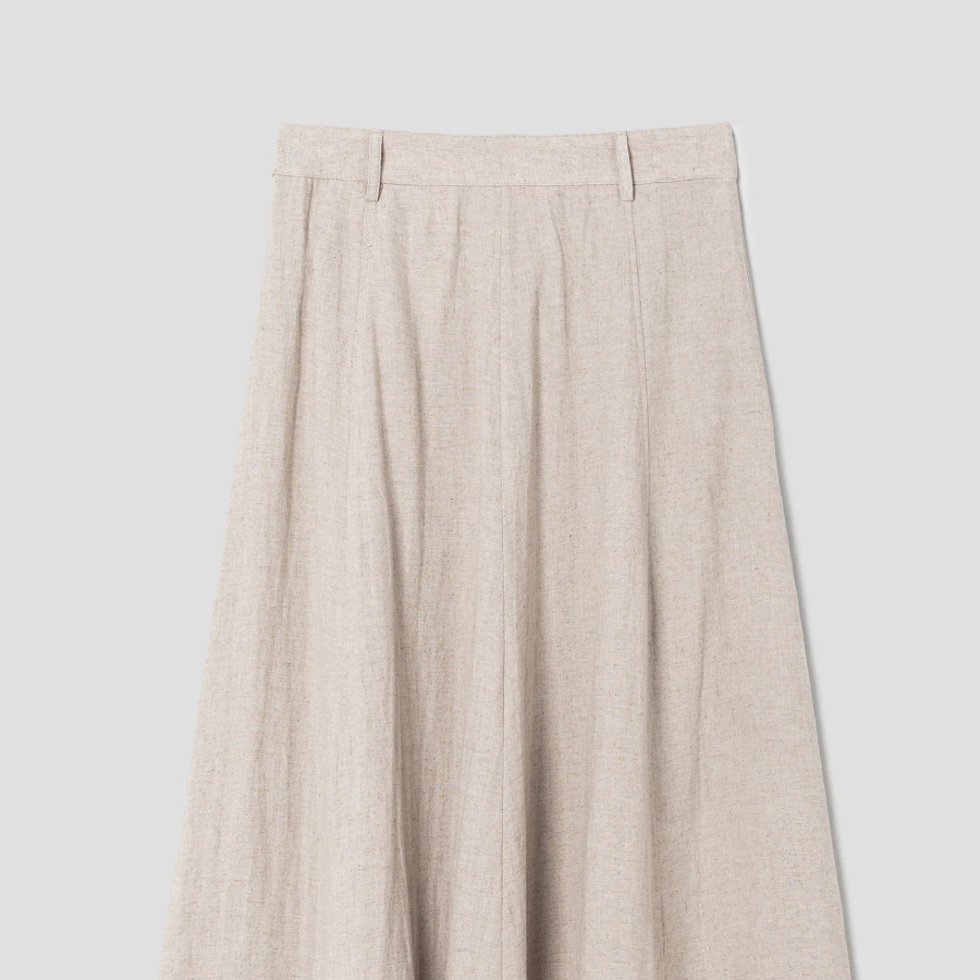 8 seconds Linen Flare Skirt - Beige