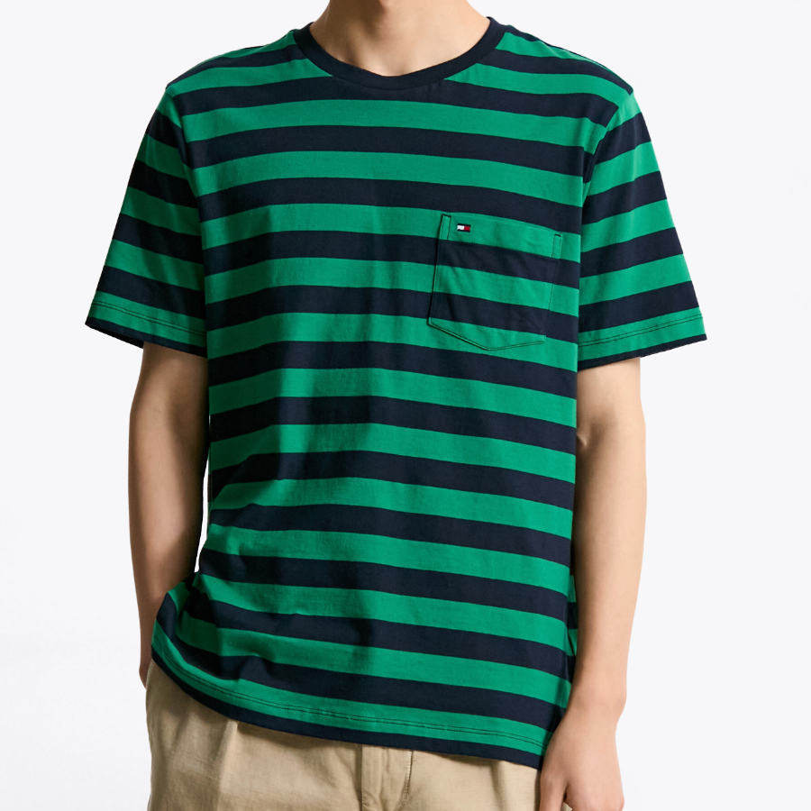 TOMMY HILFIGER [Official Headquarters] Stripe Pocket T-Shirt