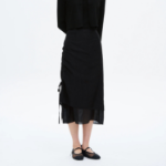 8 seconds Strap Layered Skirt - Black