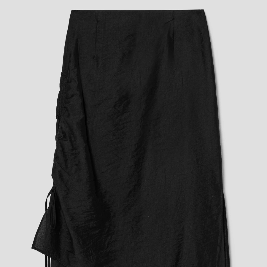 8 seconds Strap Layered Skirt - Black
