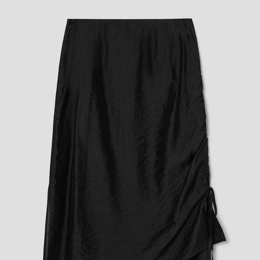 8 seconds Strap Layered Skirt - Black