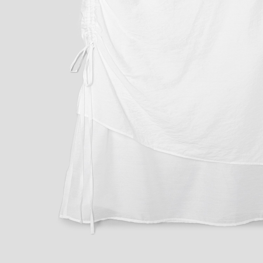 8 seconds Strap Layered Skirt - White