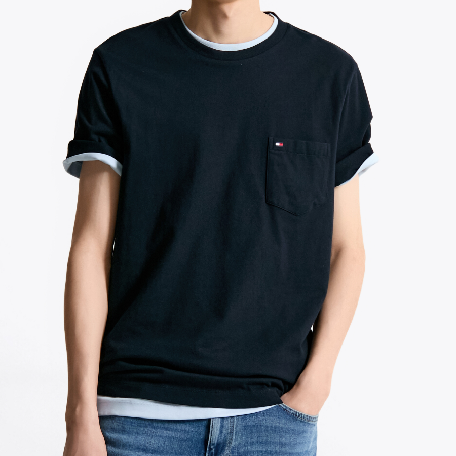 TOMMY HILFIGER [Official Headquarters] Solid Pocket T-Shirt