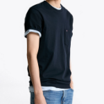 TOMMY HILFIGER [Official Headquarters] Solid Pocket T-Shirt
