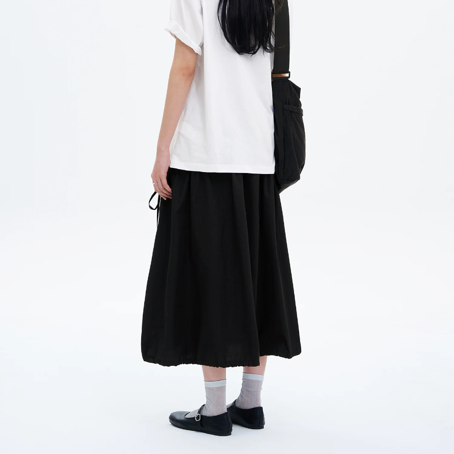 8 seconds Cotton String Long Skirt - Black