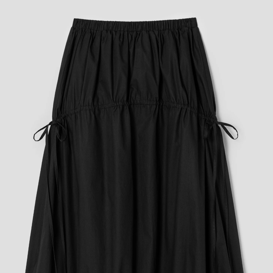 8 seconds Cotton String Long Skirt - Black