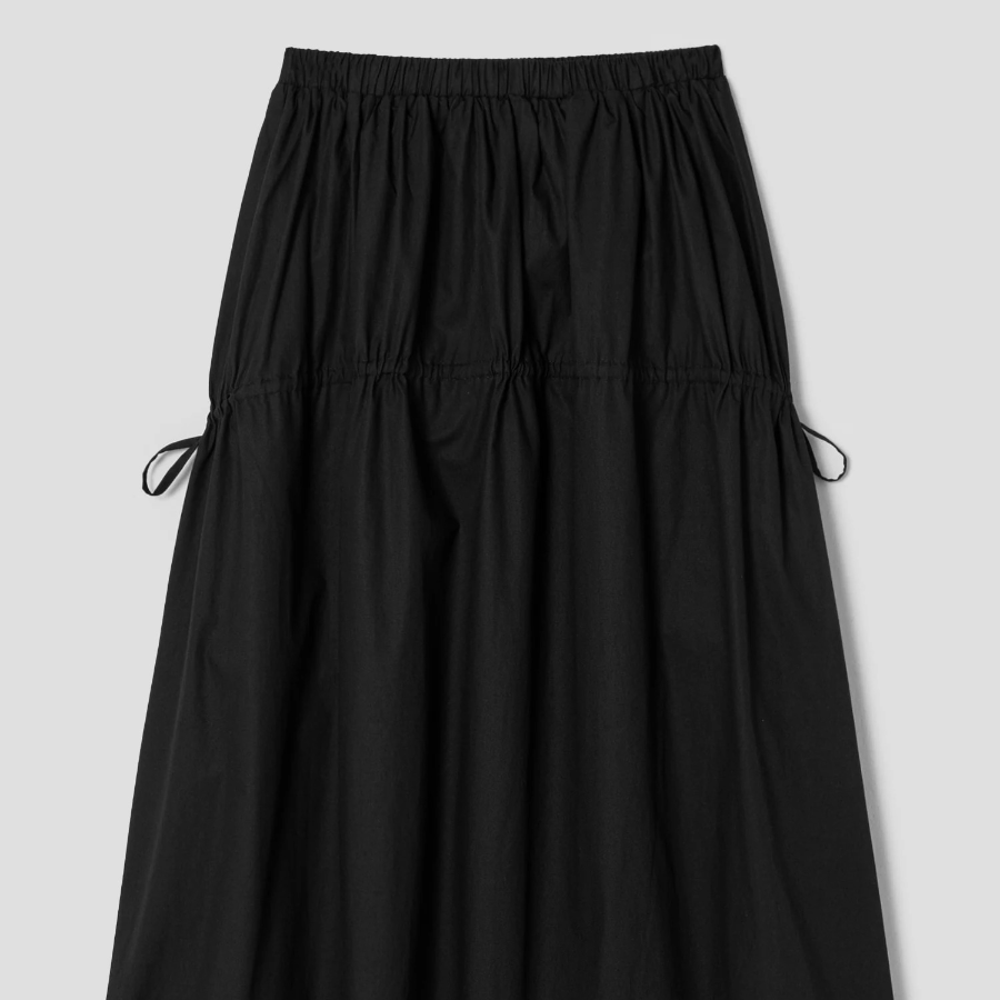 8 seconds Cotton String Long Skirt - Black