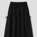 8 seconds Cotton String Long Skirt - Black