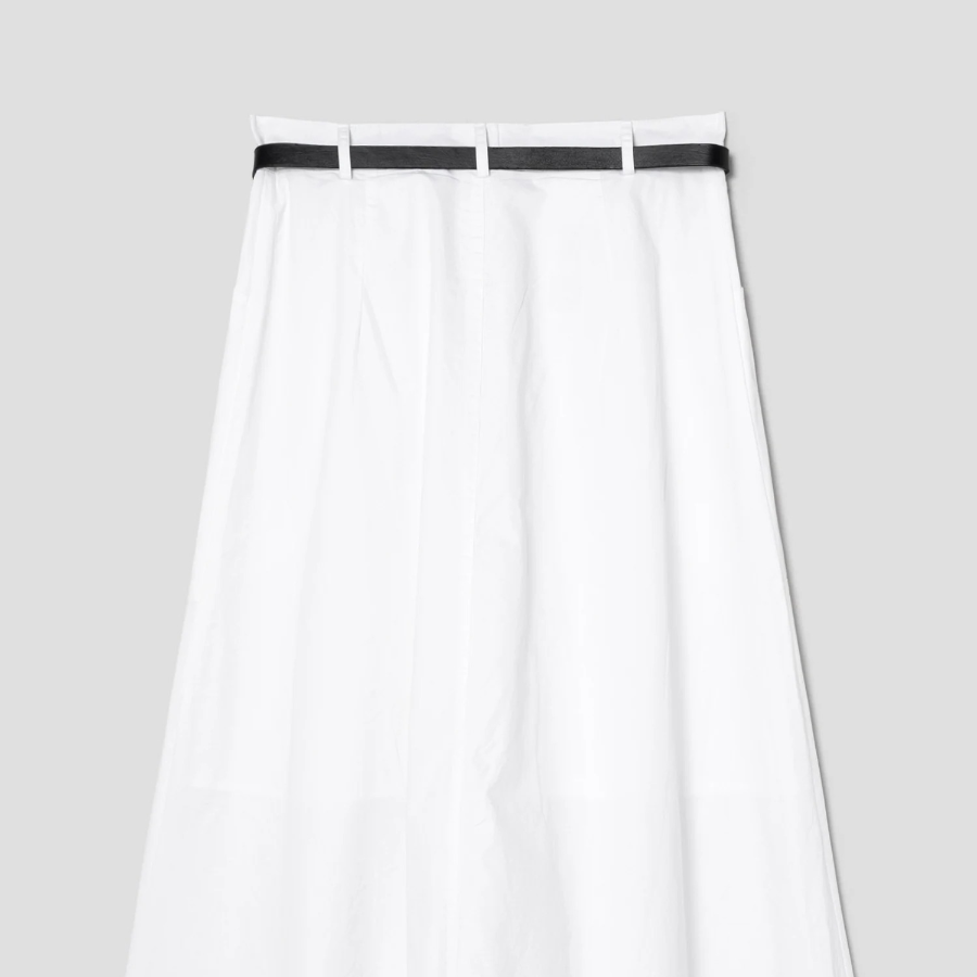 8 seconds Belted Long Skirt - White