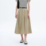 8 seconds Belted Long Skirt - Beige