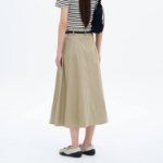 8 seconds Belted Long Skirt - Beige