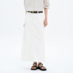 8 seconds White Long Denim Skirt - Ivory