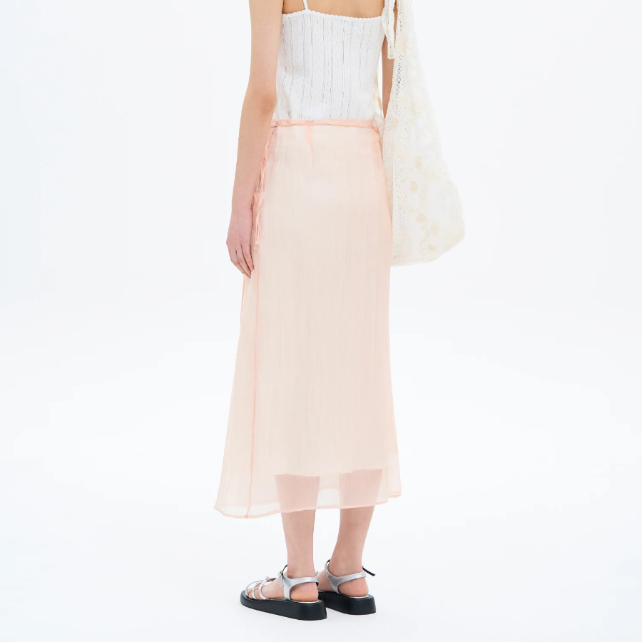 8 seconds Sheer Colorblock Skirt - Light Pink