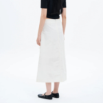 8 seconds 40s Cotton Nylon Ribbon Wrap Long Skirt - Ivory