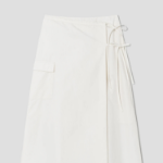 8 seconds 40s Cotton Nylon Ribbon Wrap Long Skirt - Ivory